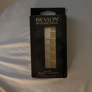 Revlon by Marchesa Gold and White Nail Art